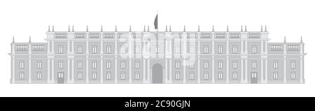 Graphique vectoriel du palais présidentiel chilien la Moneda à Santiago Illustration de Vecteur