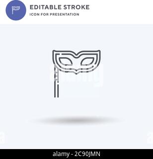 Vecteur d'icône de masque, signe plat rempli, pictogramme solide isolé sur blanc, illustration du logo. Icône masque pour la présentation. Illustration de Vecteur