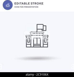 Vecteur d'icône de la mairie, signe plat rempli, pictogramme solide isolé sur blanc, illustration du logo. Icône du conseil municipal pour présentation. Illustration de Vecteur