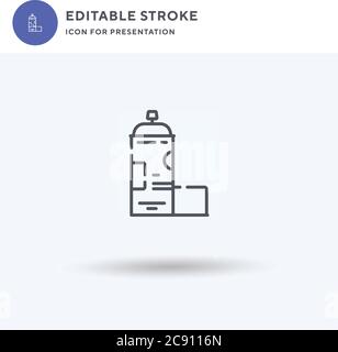 Peinture vecteur icône en aérosol, signe plat rempli, pictogramme solide isolé sur blanc, illustration du logo. Icône de pulvérisation de peinture pour la présentation. Illustration de Vecteur
