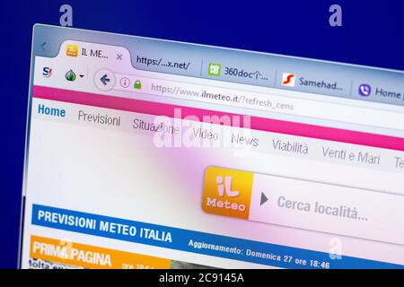 Ryazan, Russie - 27 mai 2018 : page d'accueil du site d'Ilmeteo sur l'affichage du PC, url - Ilmeteo.it Banque D'Images