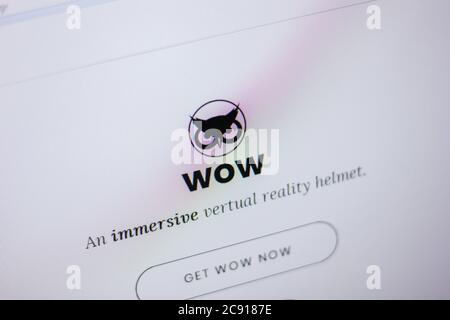 Ryazan, Russie - 05 juin 2018 : page d'accueil du site Web de WowReality sur l'affichage de PC, url - WowReality.info Banque D'Images