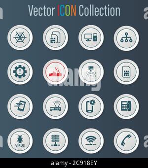 Les icônes de connexion mobile sont définies Illustration de Vecteur