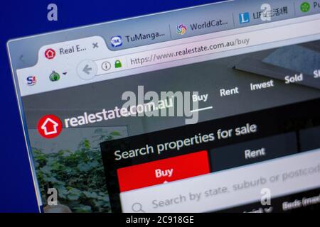 Ryazan, Russie - 05 juin 2018 : page d'accueil du site RealEstate sur l'affichage du PC, url - RealEstate.com.au Banque D'Images