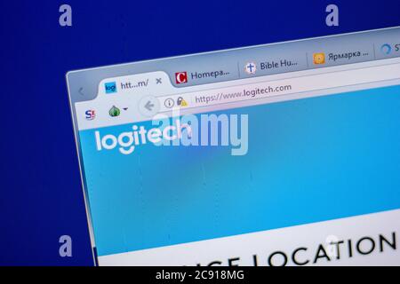 Ryazan, Russie - 05 juin 2018 : page d'accueil du site Web de Logitech sur l'écran du PC, url - Logitech.com Banque D'Images