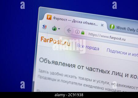 Ryazan, Russie - 05 juin 2018: Page d'accueil du site FarPost sur l'affichage de PC, url - FarPost.ru Banque D'Images