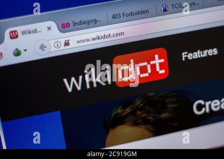 Ryazan, Russie - 05 juin 2018 : page d'accueil du site Web de Wikidot sur l'affichage de PC, url - WikiDot.com Banque D'Images
