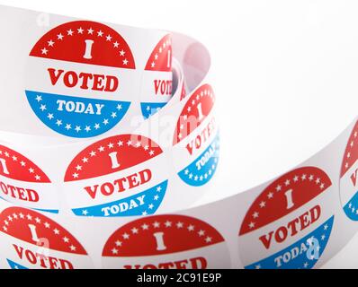 Votez les autocollants électoraux politiques avec des étoiles américaines patriotiques Banque D'Images