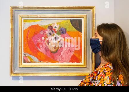 Edimbourg, Ecosse, Royaume-Uni. 28 juillet 2020. Appel photo à la Galerie écossaise des femmes de maîtres modernes qui célèbre le travail des artistes féminins ScotlandÕs de ces 125 dernières années. L'exposition vise à regarder en arrière et en avant, célébrant les grandes artistes féminins tout au long de leur histoire et revisite certains des grands noms du passé et d'autres moins connus aujourd'hui. L'exposition se déroule du 30 juillet au 29 août. Photo; peinture intitulée anémones par Anne Redpath. Iain Masterton/Alay Live News Banque D'Images