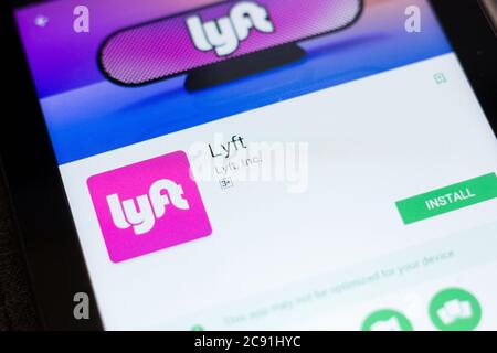 Ryazan, Russie - 24 juin 2018 : icône Lyft sur la liste des applications mobiles Banque D'Images