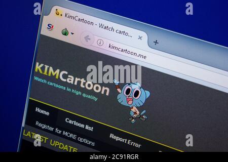 Ryazan, Russie - 26 juin 2018 : page d'accueil du site Web de KimCartoon sur l'écran du PC. URL - KimCartoon.Me Banque D'Images