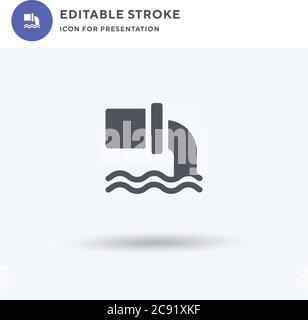 Vecteur icône d'égout, panneau plat rempli, pictogramme solide isolé sur blanc, illustration du logo. Icône d'égout pour présentation. Illustration de Vecteur