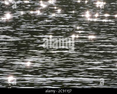 Gros plan sur fond noir et blanc ondulé avec un peu de reflets de lumières étincelantes Banque D'Images