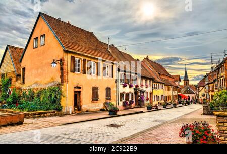 Maisons traditionnelles de la petite-Pierre - Alsace, France Banque D'Images