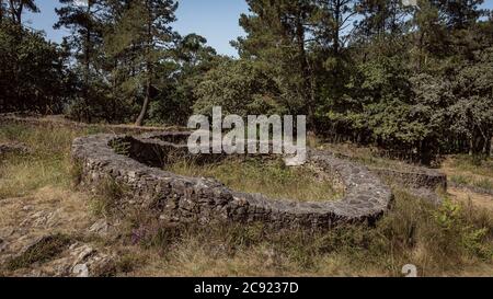 Ruines celtiques de Borneiro Castro en Galice, Espagne Banque D'Images