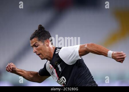 TURIN, ITALIE - 26 juin 2020 : Turin (Italie) 26 juin 2020. Italian Serie A. Juventus FC vs US Lecce. Cristiano Ronaldo de Juventus FC . Banque D'Images