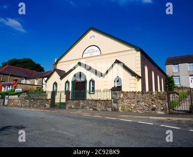 Capel Rhosgadfan, Rhosgadfan, Llanwnda, Caernarfon, Gwynedd, Rhosgadfan la chapelle méthodiste a été construite en 1876 dans le style simple à tête ronde de la ga Banque D'Images