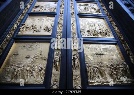 La porte du Baptistère de San Giovanni Battista, Florence Banque D'Images