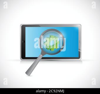 Design d'illustration de l'industrie des tablettes sur fond blanc Illustration de Vecteur