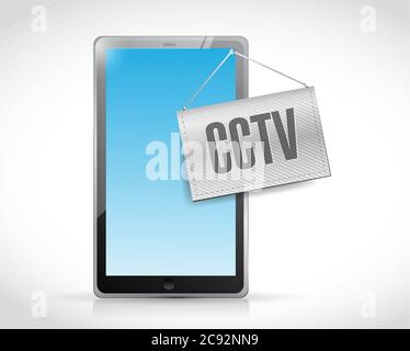 Illustration de la tablette CCTV sur fond blanc Illustration de Vecteur