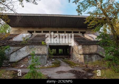 Parc d'attractions de Pripyat. Zone d'exclusion de la ville fantôme de Tchernobyl, catastrophe nuclaer 1986 Banque D'Images