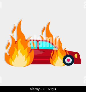 l'icône d'illustration du vecteur de la prise de voiture au feu pour l'assurance Illustration de Vecteur