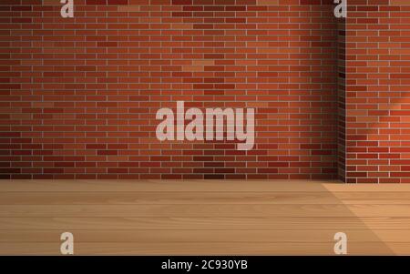 mur de briques avec parquet dans la chambre Illustration de Vecteur