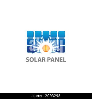 Logo panneau solaire isolé sur fond blanc. Panneau solaire icône panneau simple signe. Icône de panneau solaire, symbole moderne et tendance pour le graphisme et le web design. Sol Illustration de Vecteur