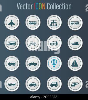 Transport public icons set Illustration de Vecteur