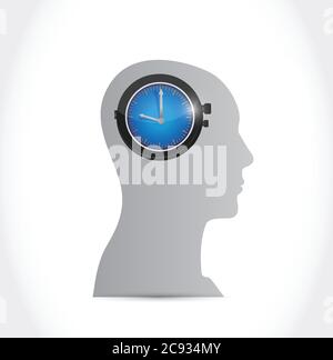 Temps dans mon esprit, la conception d'illustration sur un fond blanc Illustration de Vecteur