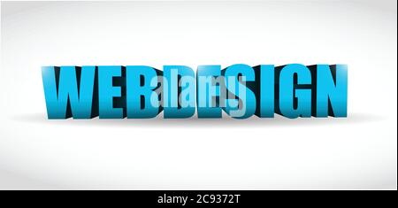 Webdesign conception 3d texte illustration design sur un fond blanc Illustration de Vecteur