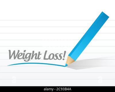 Motif d'illustration de message écrit de perte de poids sur blanc Illustration de Vecteur