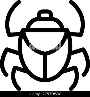 Icône de scarabée de forêt, style de contour Illustration de Vecteur