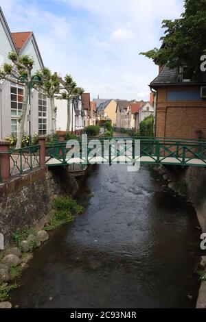 Ober-Ramstadt, Hesse/ Allemagne - Mai 30 2019: Au centre de la ville d'Ober-Ramstadt en Allemagne, situé au bord de la rivière Modau, au sud-est de Darmstadt Banque D'Images