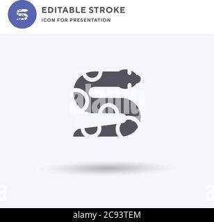 Vecteur d'icône Python, signe plat rempli, pictogramme solide isolé sur blanc, illustration du logo. Icône Python pour la présentation. Illustration de Vecteur