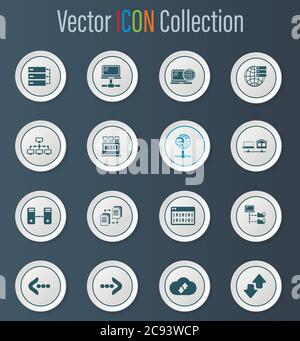 Serveur, Réseau, Internet icons set Illustration de Vecteur