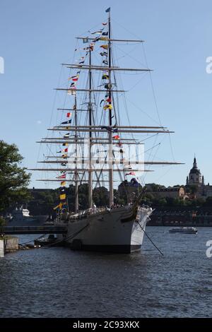 Stockholm, / Suède - juin 07 2013: voilier Chapman utilisé aujourd'hui comme auberge de jeunesse dans le centre de stockholm Banque D'Images