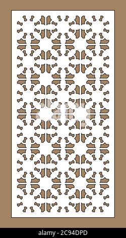 Mur décoratif arabe islamique, écran, motif panneau avec étoiles. Modèle vectoriel. Panneaux vectoriels décoratifs pour la découpe au laser. Modèle pour intérieur Illustration de Vecteur