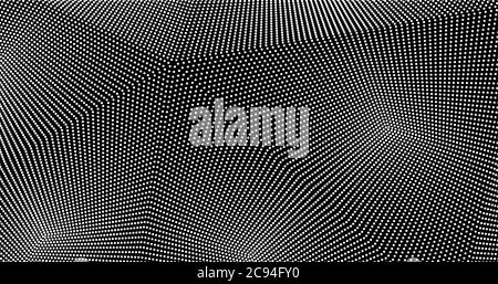 Tableau avec particules dynamique. Une grille 3D Surface. Résumé fond dans la technologie style. Vector illustration. Illustration de Vecteur