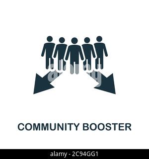 Icône Community Booster. Élément simple de la collection de gestion communautaire. Icône Community Booster remplie pour les modèles, les infographies et bien plus encore Illustration de Vecteur