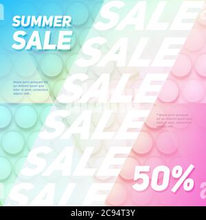 Bannière de concept de vente - illustration vectorielle créative avec fond abstrait multicolore. Illustration de Vecteur