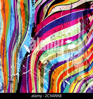 composition abstraite d'arrière-plan, avec vagues, coups de peinture et éclaboussures Illustration de Vecteur