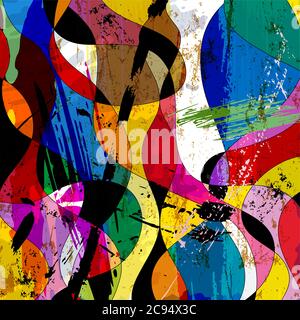 composition abstraite d'arrière-plan coloré, avec des touches de peinture, des éclaboussures et des vagues Illustration de Vecteur