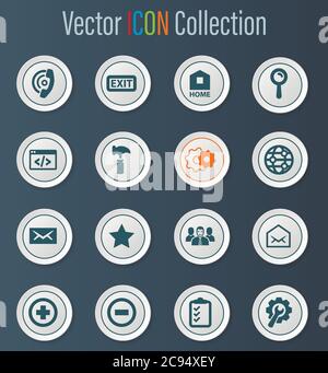 Outils Web icons set Illustration de Vecteur