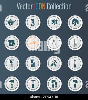 Outils de travail icons set Illustration de Vecteur