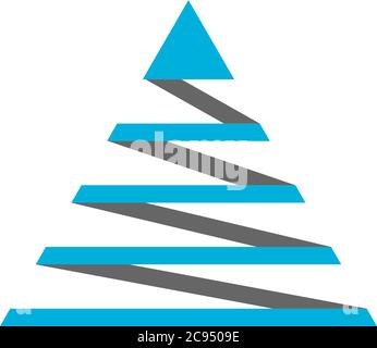 triangle ruban flèche vers le haut bandes symbole de conception logo vecteur Illustration de Vecteur