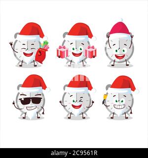 Émoticônes du Père Noël avec personnage de dessin animé réveil Illustration de Vecteur