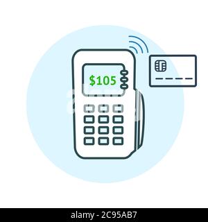 Icône de mode de paiement sans fil. Illustration vectorielle isolée sur fond blanc. Illustration de Vecteur