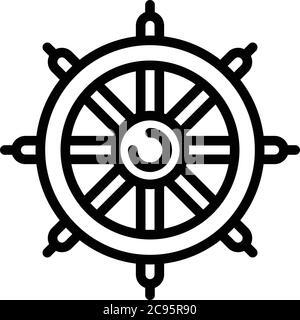 Icône de roue de voyage, style de contour Illustration de Vecteur