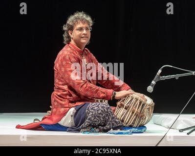 Musique folklorique indienne lors d'un festival ethnique à Jérusalem, en Israël Banque D'Images